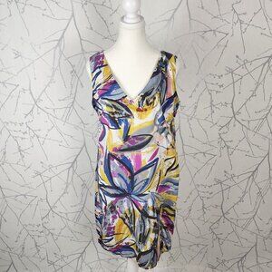 Thought Floral Brushstroke 100% Tencel V-Neck Shift Dress
